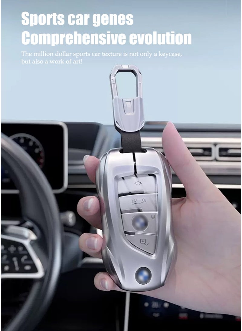 BMW Sports car shape design car key cover key shell titanium alloy material is suitable for BMW car key high-end fashion wear-resistant perfect protection of the original car key. - Image 5