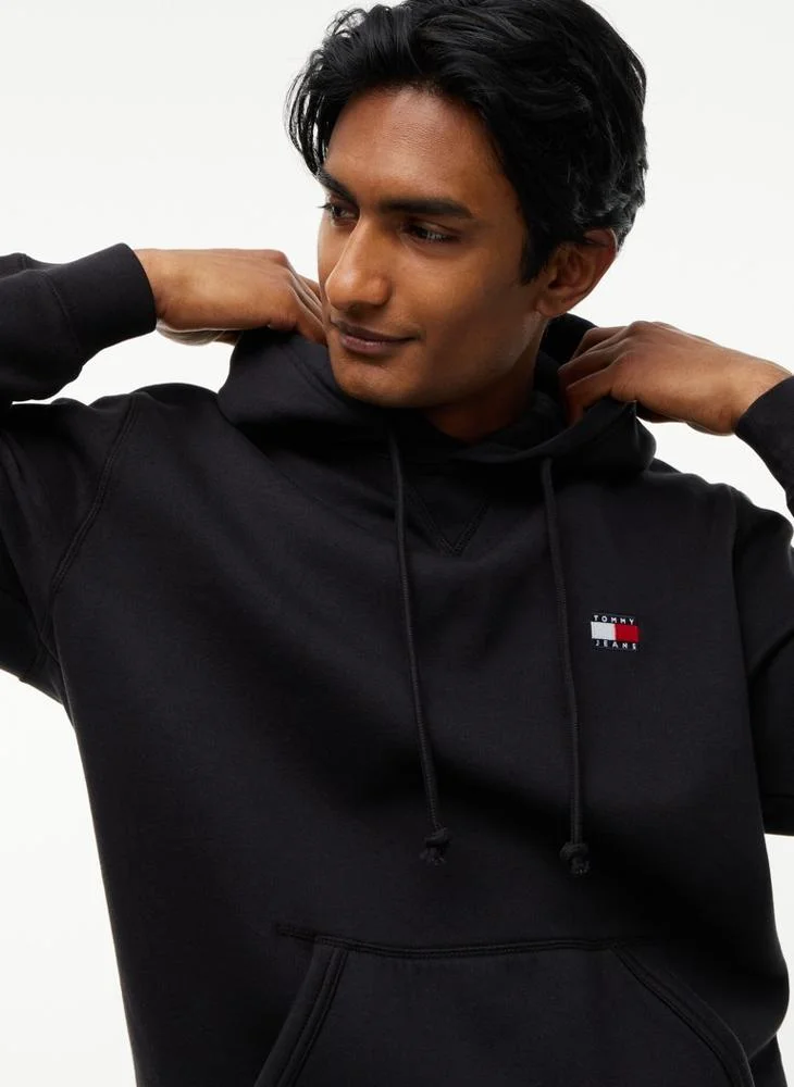 Tommy Jeans  Badge Fleece Drawstring Hoody for Men | Best Price UAE