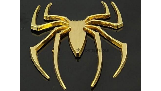 VRT 3D Chrome Emblem Automotive Car, Bike Badges Logo Self Adhesive Sticker (Spider, Gold) - Image 2