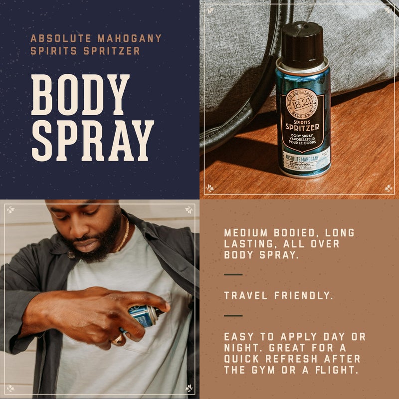 18.21 Man Made Menâ€™s Spirits Spritzer Absolute Mahogany, 3.4 oz. - Long-Lasting All Over Body Spray with Masculine Aromatics - Gifts for Him - Image 2