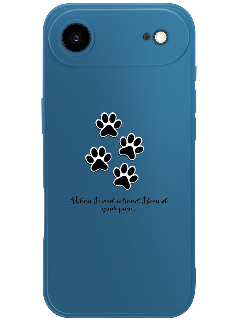 Theodor Protective Slim Fit Case Liquid Silicone Cover with Full Body Protection Anti-Scratch Shockproof Case For Apple iPhone 17 Air (Blue) paw print - Image 1