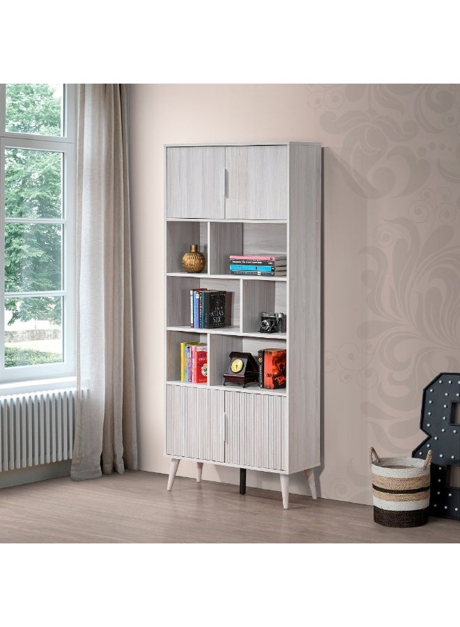 Home Box Elmwood Bookcase with 4 Doors and Shelf 30 x 187 x 80 cm - Image 1