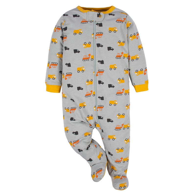 Gerber Baby Boys 4 Pack 'N Play Footie And Toddler Sleepers, Transportation Zone, Newborn US - Image 3