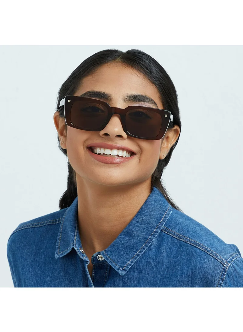 30Sundays THAT'S WOW Women Brown Sunglasses - Frame Material: Acetate - Lens Color: Brown- Frame Color: Brown - Full Rim