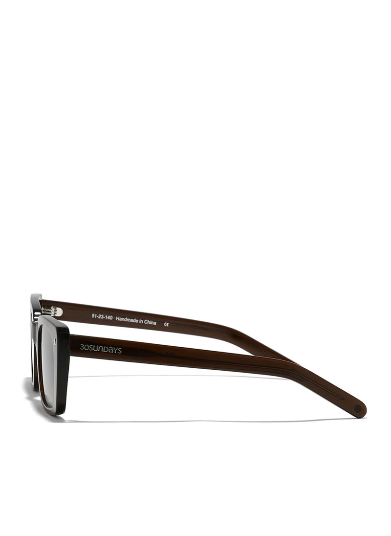 30Sundays THAT'S WOW Women Brown Sunglasses - Frame Material: Acetate - Lens Color: Brown- Frame Color: Brown - Full Rim