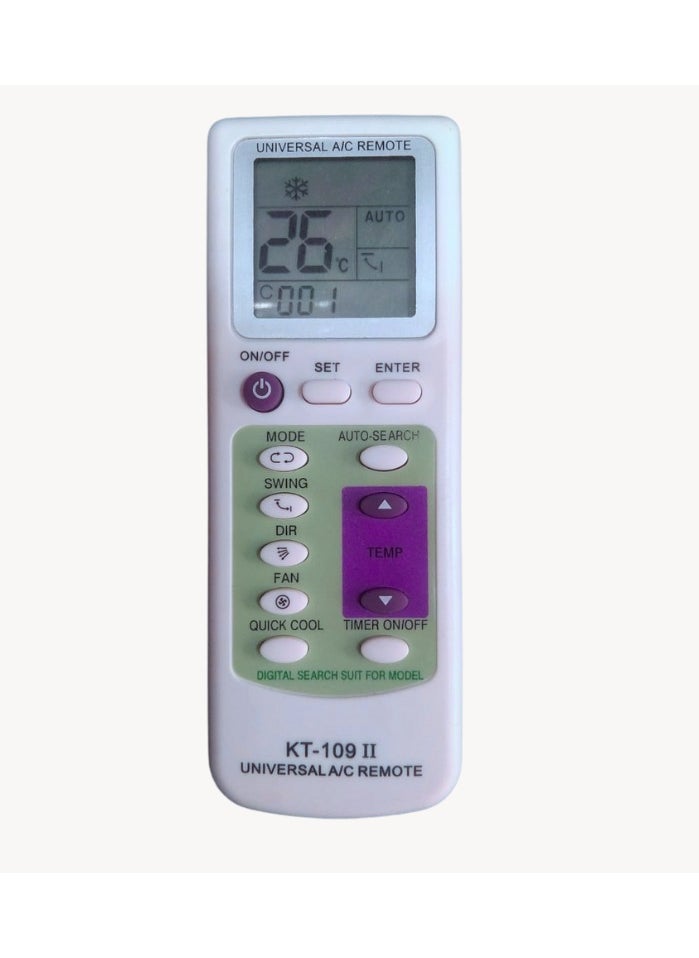 Generic Universal Split AC Remote Control KT-109 With 2 Cell (Universal Remote)  - Image 1