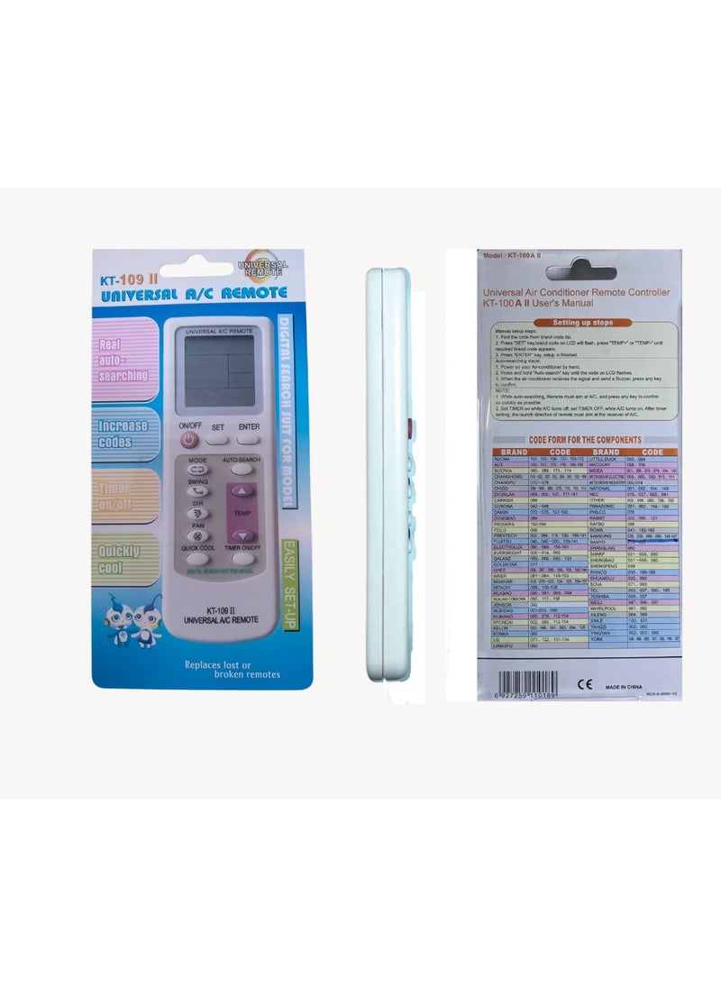Generic Universal Split AC Remote Control KT-109 With 2 Cell (Universal Remote)  - Image 2