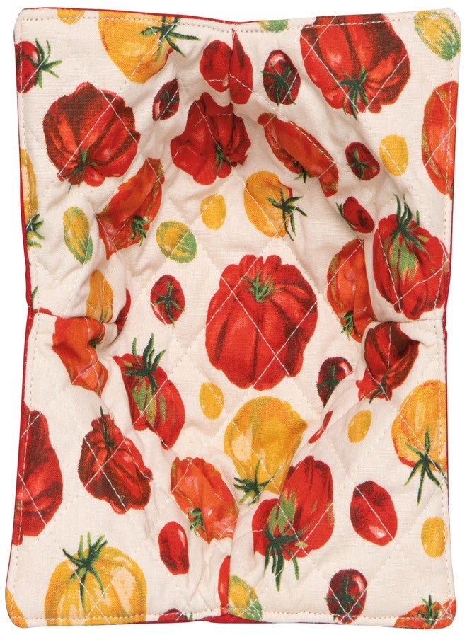 Now Designs Heirloom Tomatoes Bowl Cozy, Quilted Cotton, Microwave Safe, 9x9x2in - Image 2