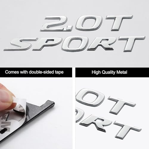 HHLOU 2.0T Sport Letter Emblem Car Rear Letter Badge Compatible with 2017-2022 Accord Civic. (Silver) - Image 5