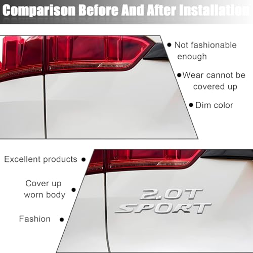 HHLOU 2.0T Sport Letter Emblem Car Rear Letter Badge Compatible with 2017-2022 Accord Civic. (Silver) - Image 2