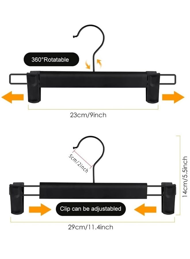 HOMESTAR 10 Pack Pants Hangers with Clips, Skirt Hangers, 360 ° Swivel Hooks Space Saving Hanger for Pants, Skirts, Clothes, Jeans Adjustable, Non Slip, Space Saving - Black - Image 5