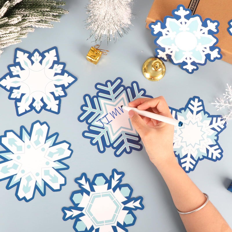 Sereliy 54 Pcs Christmas Winter Cutouts Double Printed Winter Snowflake Paper Decor for Christmas Winter Bulletin Board Classroom Decorations(Snowflake 54 - Image 4