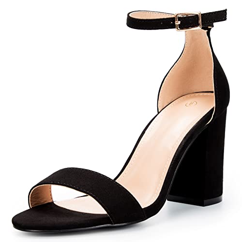 COASIS Women's Chunky Block Heels Open Toe Ankle Strap 3.5 Inch Heeled Sandals - Image 1