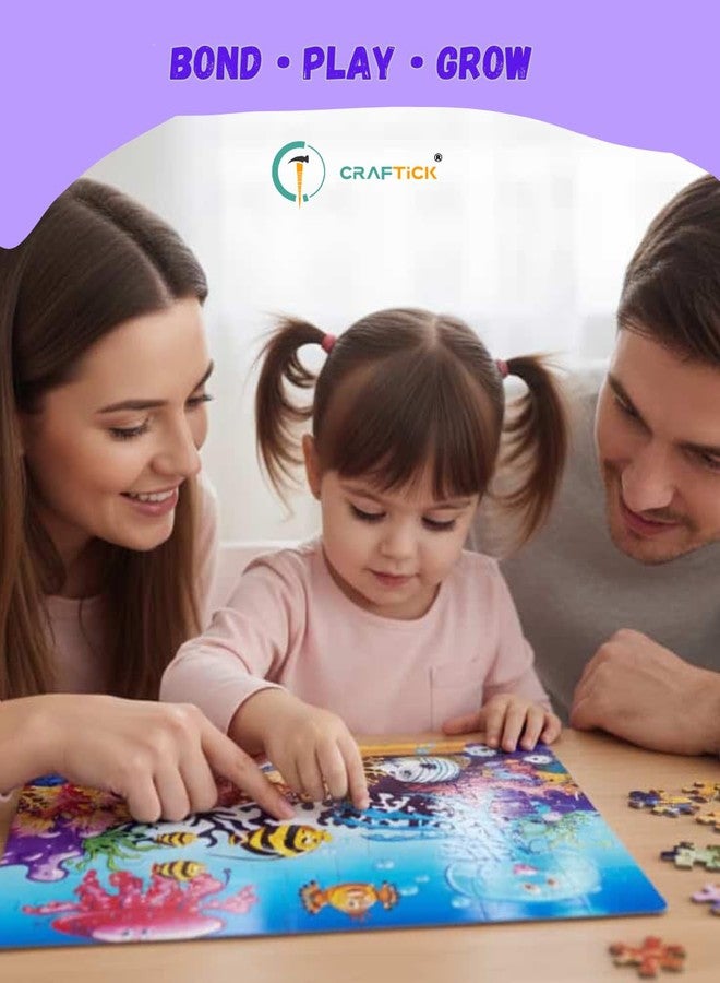 لعبة ألغاز كرافتيك® لتنمية ذكاء الأطفال تحت الماء | حيوانات مائية | هدية تذكارية | لعبة ألغاز لتنمية الذكاء | هدايا للبنات والأولاد | حيوانات مائية - Image 4