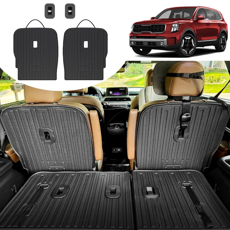 HOUCLEMIC Second Row Backrest Mats Compatible with 20202025 Kia Telluride Accessories 7 Seater All Weather TPE Back Seat Protector Replacement for 2024 2025 Kia Telluride EX SX Accessories