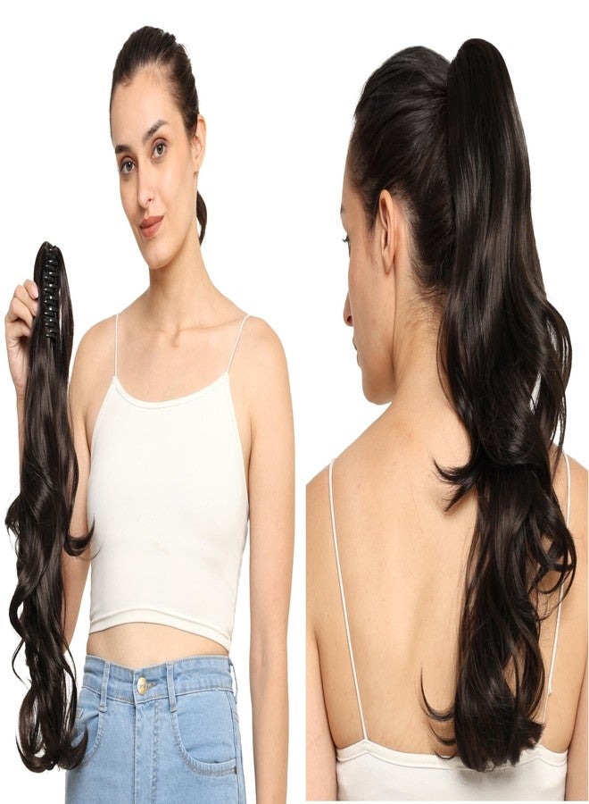 BeatStock Curly Wavy Clutcher Ponytail Hair Extension for Women and Girls in Brown Color - Image 1