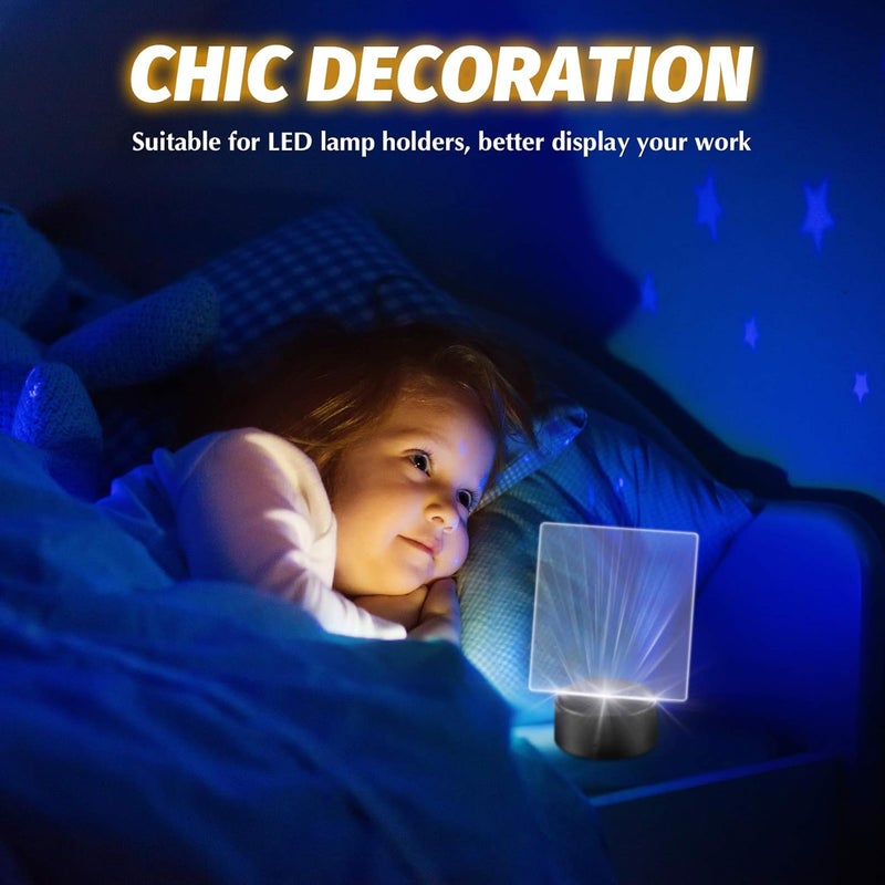 Tenare 6 قطع 2 مم ورقة أكريليك شفافة فيلم LED لقاعدة ضوء LED شاشة واضحة سميكة مع فيلم واقي فراغات أكريليك لعلامات طاولة يوم غالنتين عرض حرفي (مستطيل) - Image 5