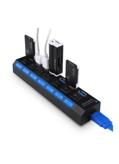 نيبمينينت موزع USB به 7 منافذ الأسود / الأزرق  - Image 2