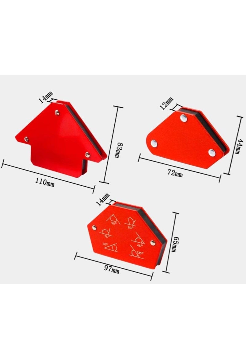BOSS LIFE STYLE Boss Lifestyle Magnetic Welding Holder 2-Arrow 2-Hexagon 2-Mini Welder Magnets Tool 6pc/Set, Holds 6 Angles 30° 45° 60° 75° 90° 135° and Up to 25 Pounds Weight  - Image 2