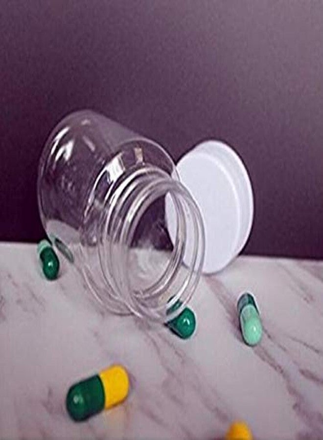 vipolish 12PCS 100ml/3.4oz Clear Empty Plastic Pill Bottles Capsule Box with White Screw Cap Portable Solid Powder Case Pill Tablet Holder Storage Container for Liquid Medicine Chemical Dispense - Image 2