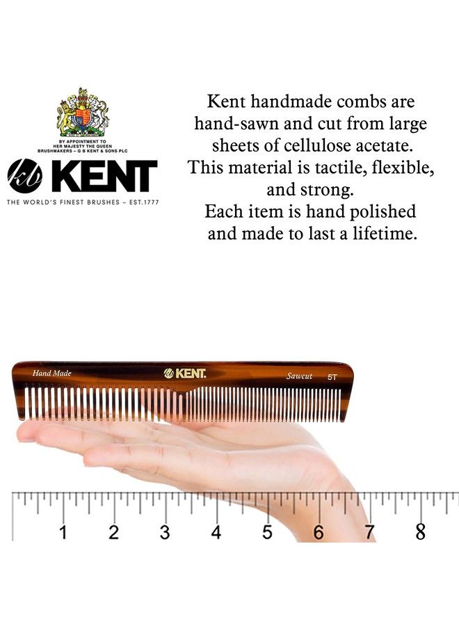 KENT 5T 6.6 Inch Double Tooth Hair Dressing Comb Fine And Wide Tooth Dresser Comb For Hair Beard And Mustache Coarse And Fine Hair Styling Grooming Comb For Men Women And Kids. Made In England - Image 4