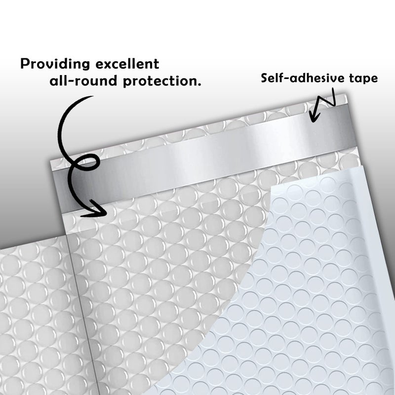 Yens Poly Bubble Mailers 4x8 100 Pack White Waterproof Self Seal Adhesive Shipping Bags, Cushioning Padded Envelopes for Shipping, Mailing, Packaging Usable 4x7 - Image 3