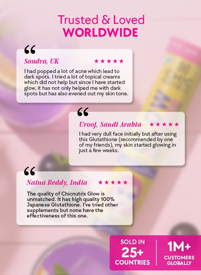 CHICNUTRIX تألق - جلوتاثيون ياباني وفيتامين C لإشراقة البشرة وتوحيد اللون - 20 قرص فوّار، بنكهة الكشمش الأسود والليمون - Image 5