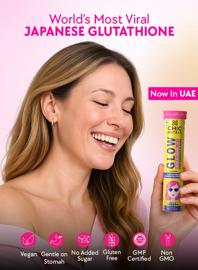 CHICNUTRIX تألق - جلوتاثيون ياباني وفيتامين C لإشراقة البشرة وتوحيد اللون - 20 قرص فوّار، بنكهة الكشمش الأسود والليمون - Image 3
