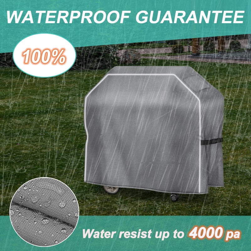 Zenicham 58 Inch BBQ Grill Cover - Heavy Duty Waterproof, Fade & Tear Resistant, Gas Grill Cover for Weber, Nexgrill etc - Image 4