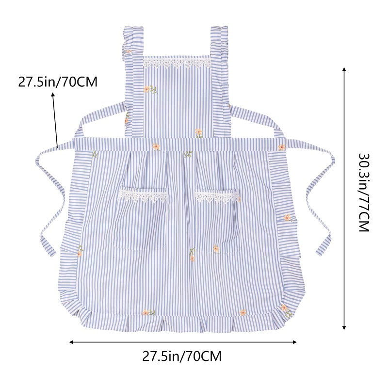 Aoomzoon Funny Aprons for Women with Pockets, Kitchen Cooking Grilling Bbq Cute Chef Apron, Mothers Day Birthday Gifts for Women (Blue/Stripe) - Image 5