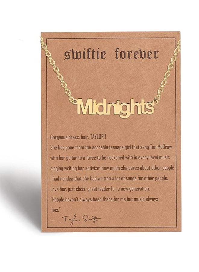 Taylor Swift Inspired Necklace For Women,Swiftie Outfit Jewelry,Folklore Music Album Badge,Singer Inspired Necklace Music Lover Fans Gifts For Eras Tour - Image 1