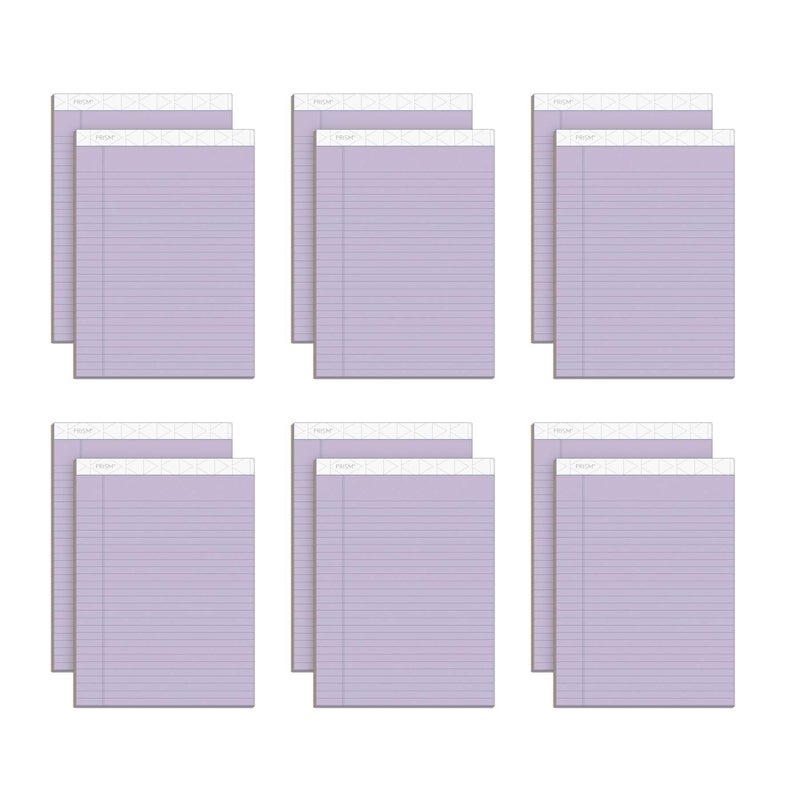 Tops Prism Writing Pads, 8-1/2" x 11-3/4", Legal Rule, Orchid, Perforated, 50 Sheets, 12 Pack (63140) - Image 1