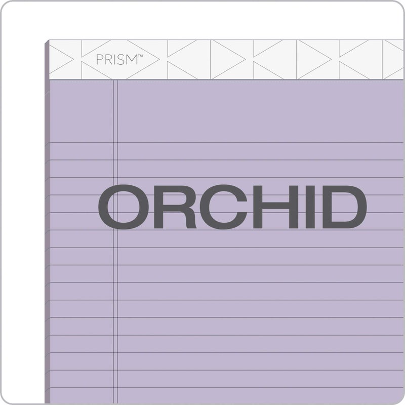 Tops Prism Writing Pads, 8-1/2" x 11-3/4", Legal Rule, Orchid, Perforated, 50 Sheets, 12 Pack (63140) - Image 2