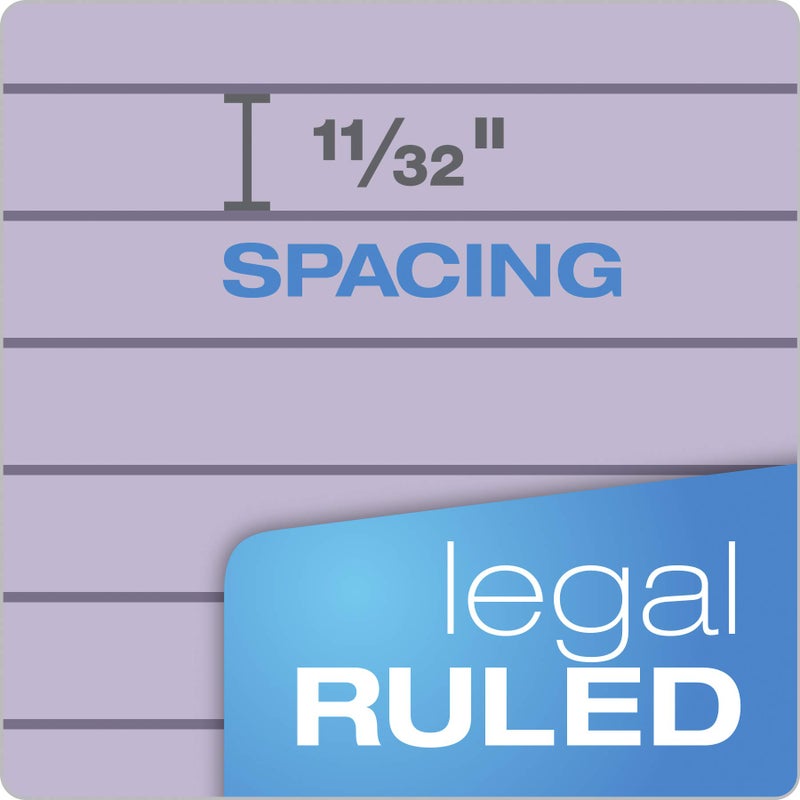 Tops Prism Writing Pads, 8-1/2" x 11-3/4", Legal Rule, Orchid, Perforated, 50 Sheets, 12 Pack (63140) - Image 4