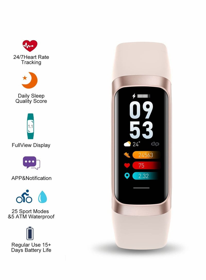 Fitness Tracker Activity with AMOLED Color Display Smart Watch Heart Rate Monitor, Indoor Outdoor Tracking Sleep 5 ATM Waterproof Step Counter for Women Men - Image 2