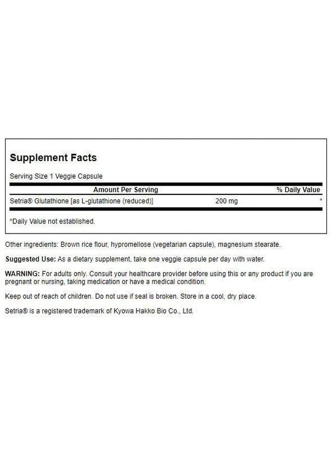 SWANSON Amino Acid High Potency Lglutathione 200 Milligrams 60 Veg Capsules - Image 3