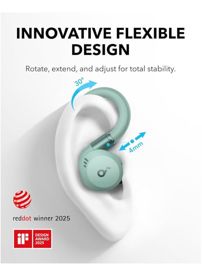 Soundcore Sport X20 by Anker, True-Wireless Workout Earbuds, Rotatable and Extendable Ear Hooks, Noise Cancelling, Deep Bass, IP68 Waterproof, Sweatproof, Dustproof, 48H Play, Sport Earbuds for Gym Green - Image 2