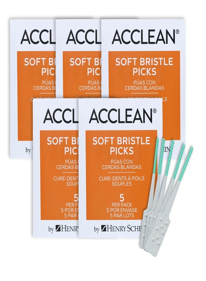 Henry Schein Acclean Dental Picks Patient Pack, Unflavored, Latex-Free, Disposable Plastic Picks, Tapered & Flexible, 5 Picks per Pack - 5 Pack, 25 Total Picks - Image 1