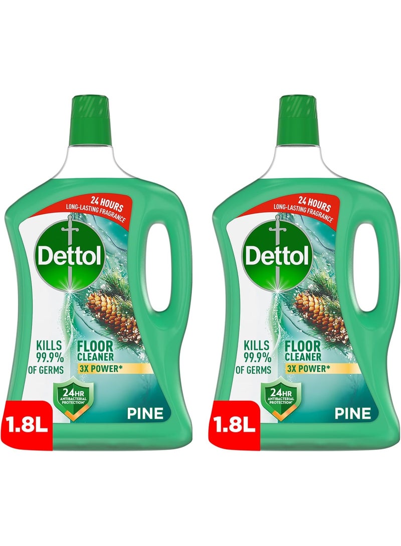 erorex Dettol Floor Cleaner Pine 1.8L Kills 99.9 Percent of Germs Long Lasting Fragrance Antibacterial Cleaning Solution for All Surfaces - Image 1