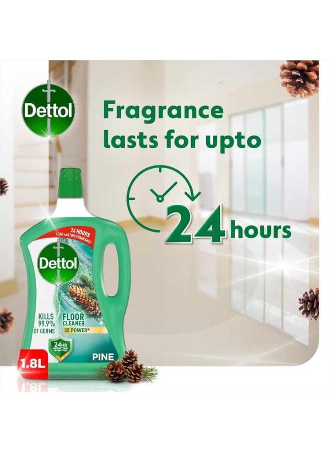 erorex Dettol Floor Cleaner Pine 1.8L Kills 99.9 Percent of Germs Long Lasting Fragrance Antibacterial Cleaning Solution for All Surfaces - Image 4