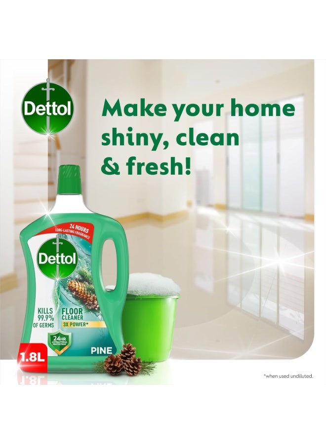 erorex Dettol Floor Cleaner Pine 1.8L Kills 99.9 Percent of Germs Long Lasting Fragrance Antibacterial Cleaning Solution for All Surfaces - Image 5