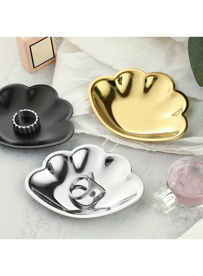 5pcs Stainless Steel Floral Jewelry Trays Decorative Ring Storage Plates With Iridescent Finish Multi Color Organizer For Rings Earrings Necklaces Elegant Home Decor Accessories Jewelry Display Modern Aesthetic Highend Finish Sleek Appearance - Image 3
