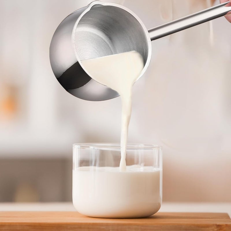 IMEEA Mini Butter Warmer Pot with Long Handle Induction Milk Warmer Pot Small Saucepan SUS304 Tri-Ply Stainless Steel (10oz/300ml) - Image 1