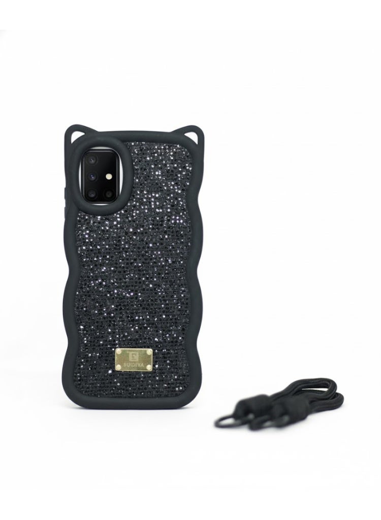Diamond silicone case with sunny velvet lining for samsung a51 (black)