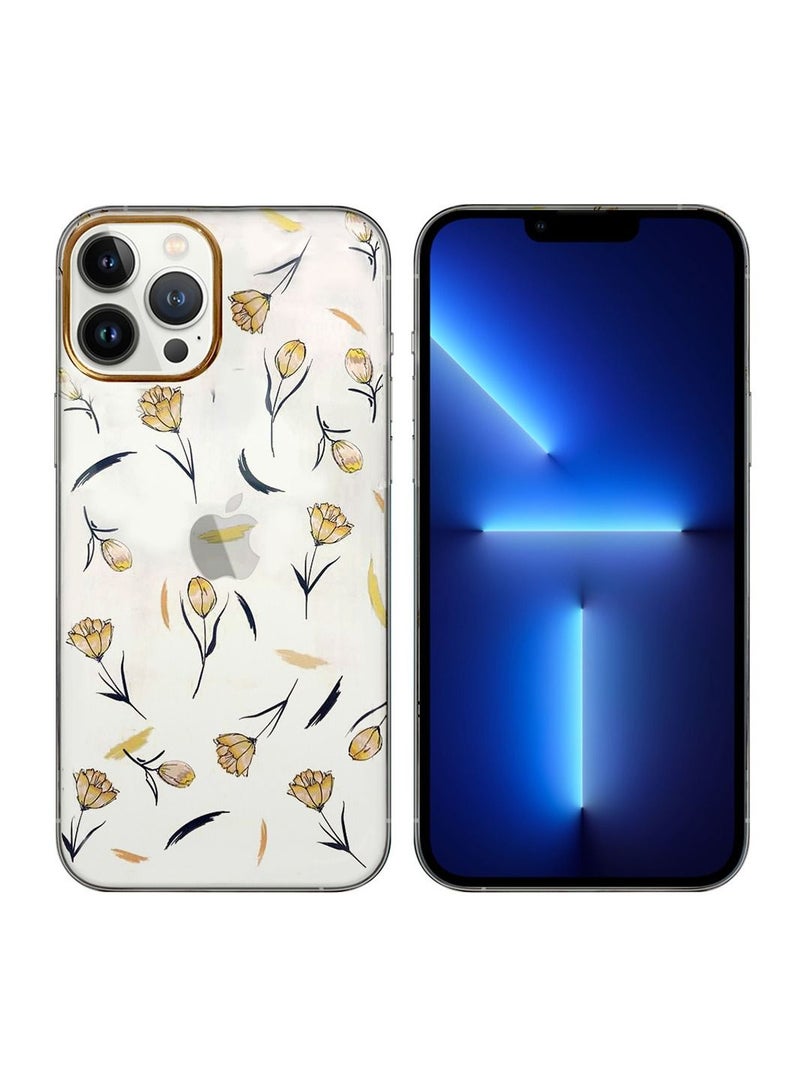 JOWAY iPhone 12 Pro Max Floral Clear Case Ultra Slim Shockproof Flower Print Transparent Cover Design 8 - Image 2