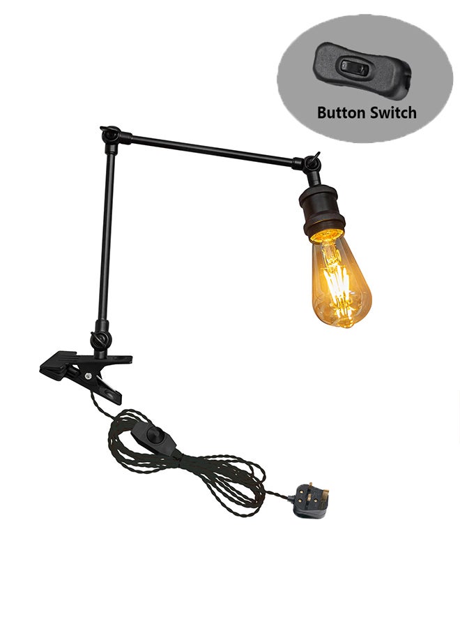 Kiven - Plug-in Modern Clip-on Desk Lamp, 1-Light Nightstand Lamp with Flexible Arm, 8.2FT Plug in Cord with Button Switch, Decorative Clamp Lamp for Office Home Bookshelf Bedside Reading - Image 1