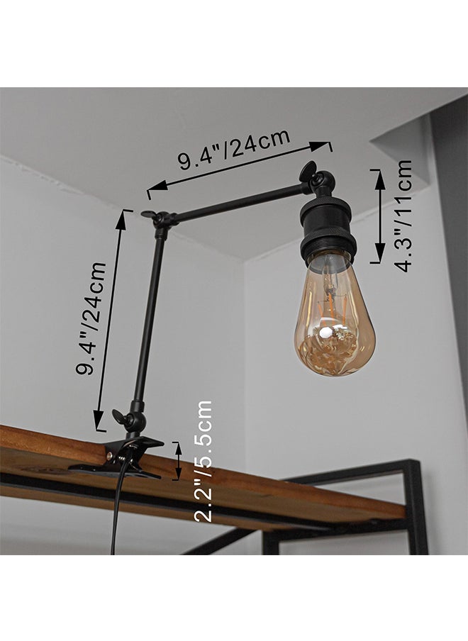 Kiven - Plug-in Modern Clip-on Desk Lamp, 1-Light Nightstand Lamp with Flexible Arm, 8.2FT Plug in Cord with Button Switch, Decorative Clamp Lamp for Office Home Bookshelf Bedside Reading - Image 1