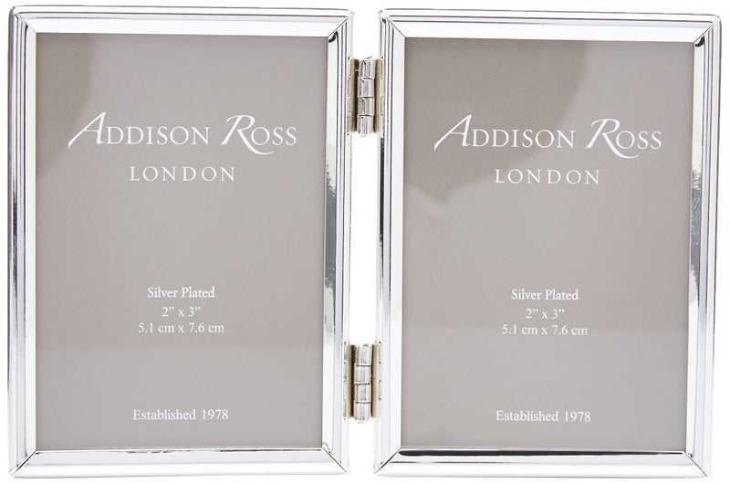 Addison Ross Essentials Photo Frame Silver Plate Double 2 x 3 Inches