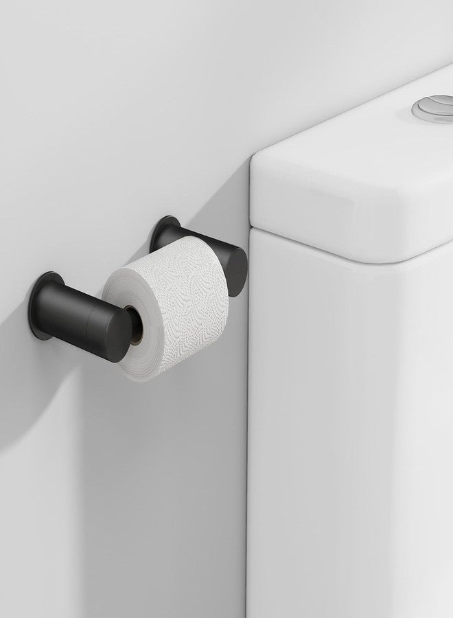 YUMORE Toilet Paper Holder Wall Mounted, Springless Pivoting Bathroom Tissue Holder, Easy One-Hand Reload No Spring Needed, Matte Black Modern Bathroom Hardware Accessories - Image 5