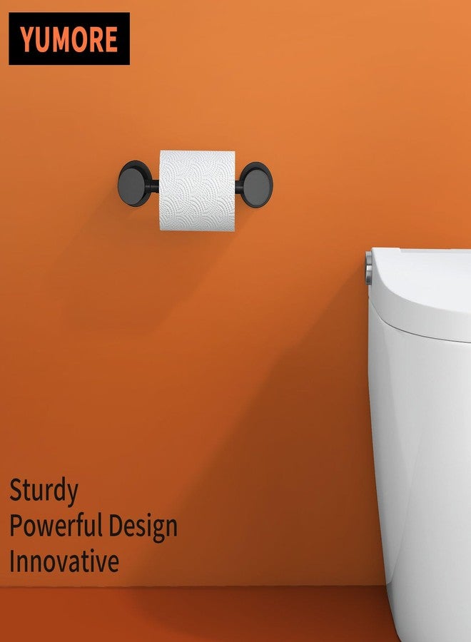 YUMORE Toilet Paper Holder Wall Mounted, Springless Pivoting Bathroom Tissue Holder, Easy One-Hand Reload No Spring Needed, Matte Black Modern Bathroom Hardware Accessories - Image 2